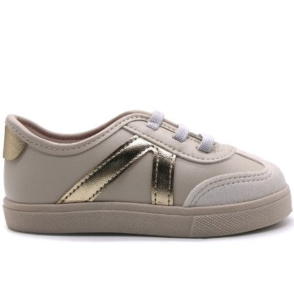BR Baby Beige Metallic Stripe Sneakers