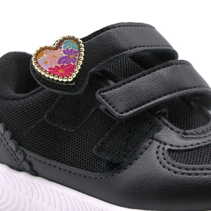 BR Baby Black Heart Charm Sneakers