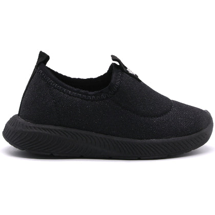 BR Baby Girls Black Knit Slip-Ons