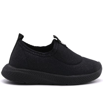 BR Baby Girls Black Knit Slip-Ons