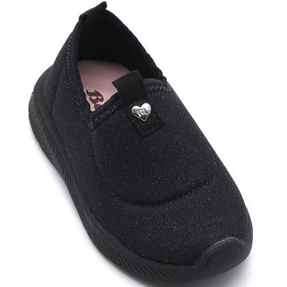 BR Baby Girls Black Knit Slip-Ons