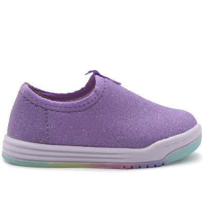 BR Baby Girls Purple Glitter Slip-On