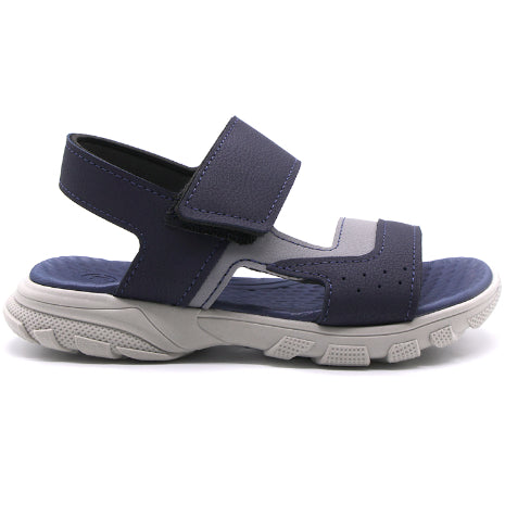 BR Boys Navy & Grey Comfort Velcro Sandals