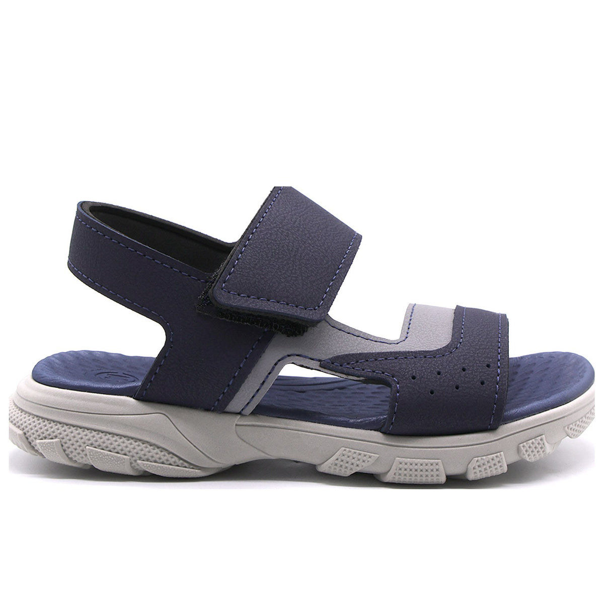 BR Boys Navy & Grey Comfort Velcro Sandals