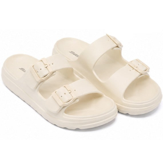 BR White Lightweight Dbl Strap Slides