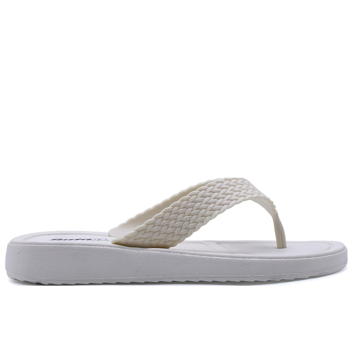 BR White Braided Thongs