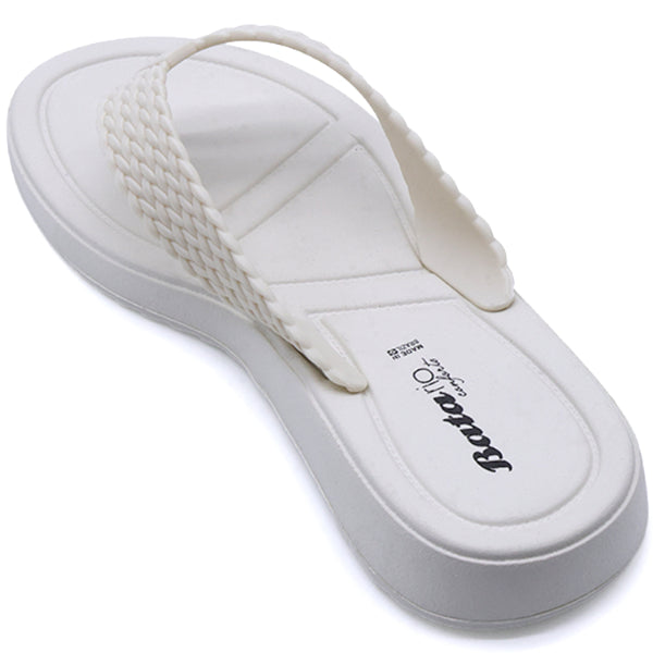 BR White Braided Thongs