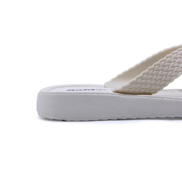 BR White Braided Thongs
