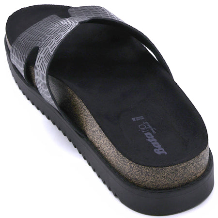 BR Black Croc Cork Slides