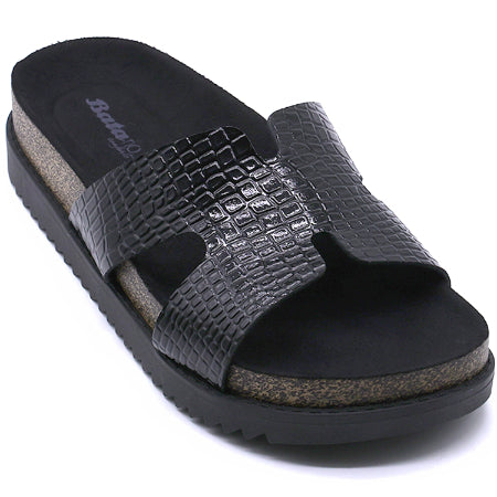 BR Black Croc Cork Slides