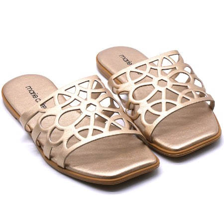 Marie Claire Caged Gold Slides