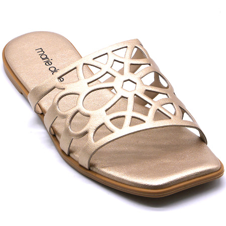 Marie Claire Caged Gold Slides