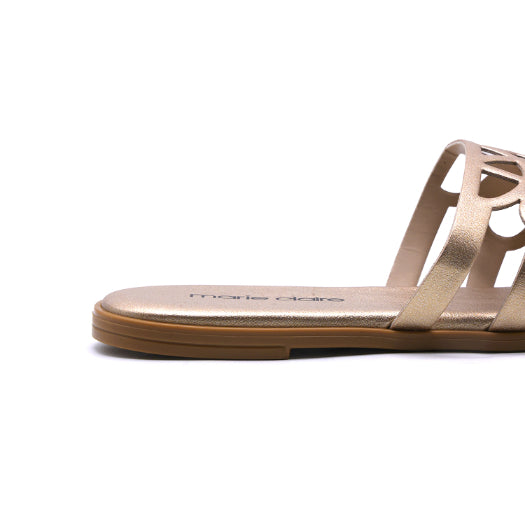 Marie Claire Caged Gold Slides