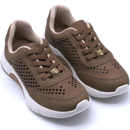 BR Brown Comfy Perforated Sneakers