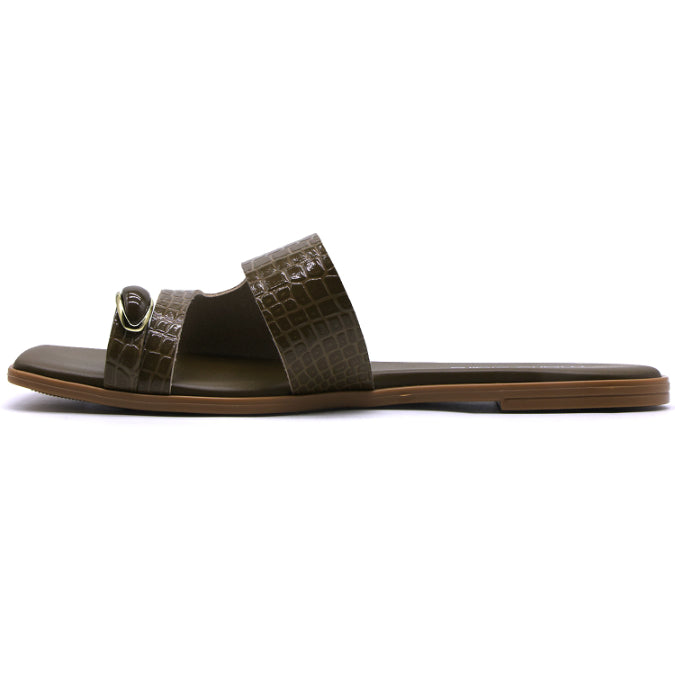 Marie Claire Olive Toe-Ring Slides