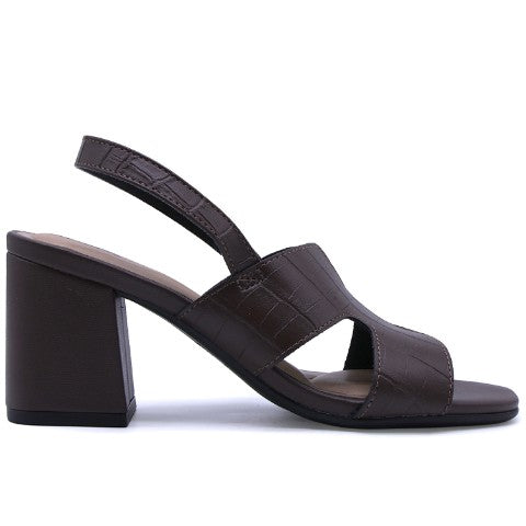 BR Brown Croc Cutout Sandal