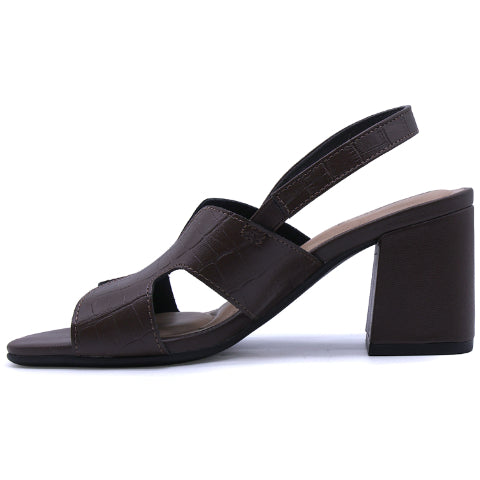 BR Brown Croc Cutout Sandal