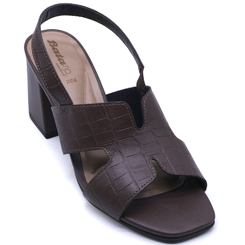 BR Brown Croc Cutout Sandal