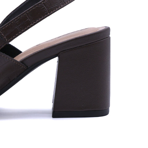 BR Brown Croc Cutout Sandal
