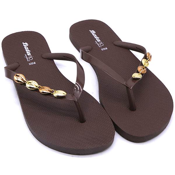 BR Brown Beach Shell Flip Flops