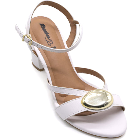 BR White Gold Accent Sandals