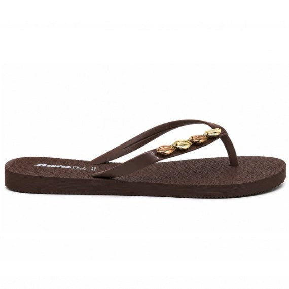 BR Brown Beach Shell Flip Flops
