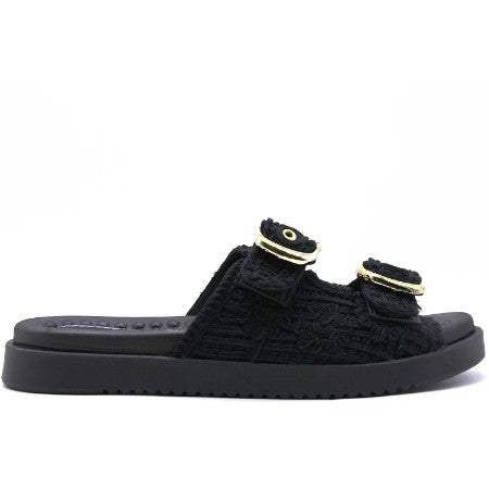 BR Reflex Tech Black Woven Slides