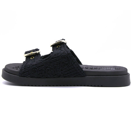 BR Reflex Tech Black Woven Slides