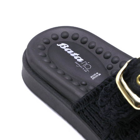 BR Reflex Tech Black Woven Slides