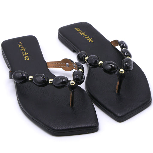 Marie Claire Black Stones Thongs
