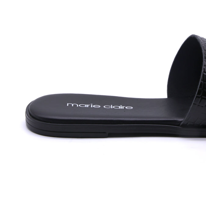 Marie Claire Black Toe-Ring Slides