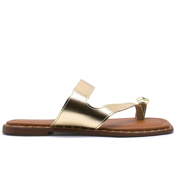 Marie Claire Gold Toe-Ring Slides