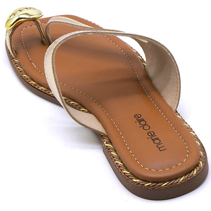 Marie Claire Gold Toe-Ring Slides