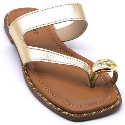 Marie Claire Gold Toe-Ring Slides