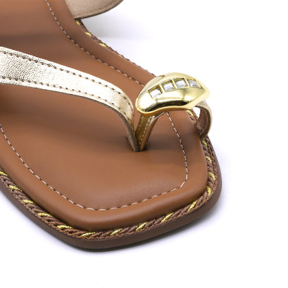 Marie Claire Gold Toe-Ring Slides
