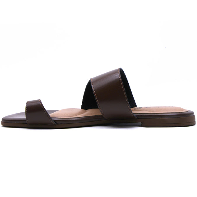Marie Claire Brown Toe-Loop Slides