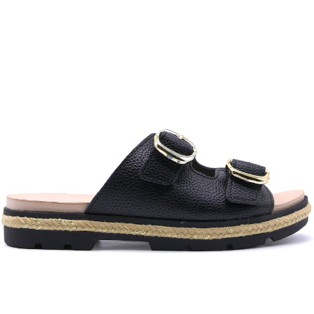 BR Dry Tech Black Espadrille Slides