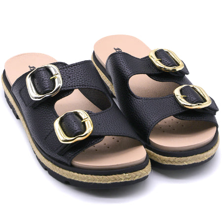 BR Dry Tech Black Espadrille Slides