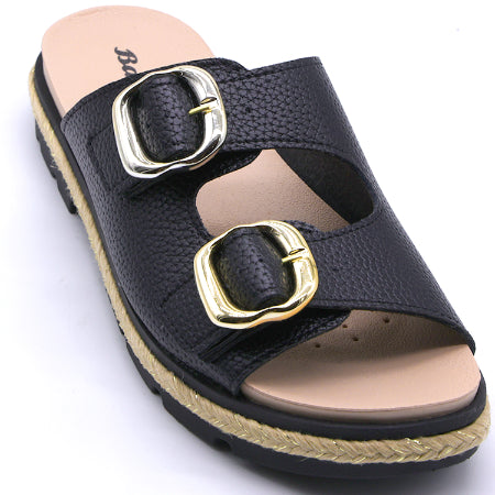 BR Dry Tech Black Espadrille Slides