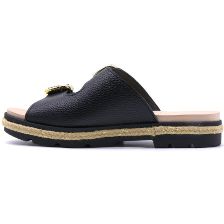 BR Dry Tech Black Espadrille Slides