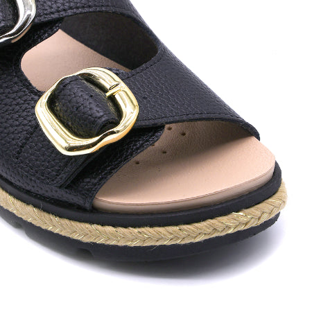 BR Dry Tech Black Espadrille Slides