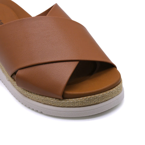 BR Camel Crossover Espadrille Wedges
