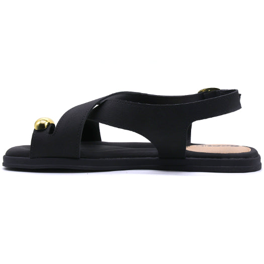 BR Black Nubuck Toe-Ring Sandals
