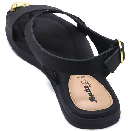 BR Black Nubuck Toe-Ring Sandals