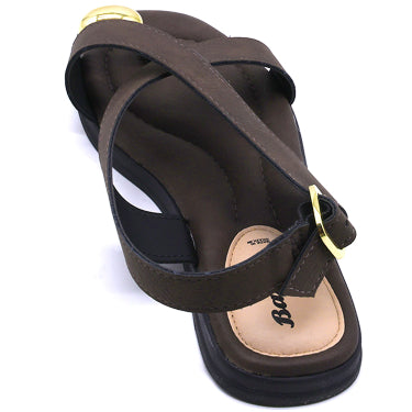 BR Brown Nubuck Toe-Ring Sandals