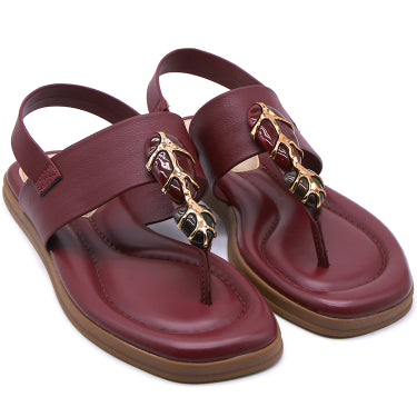 BR Burgundy Statement Thong Sandals