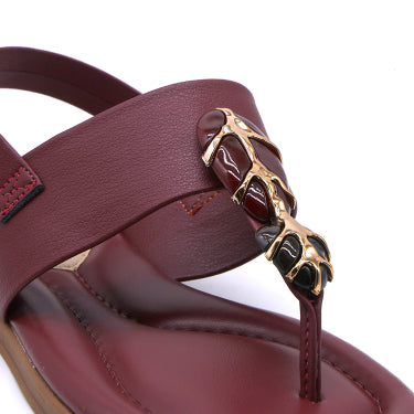 BR Burgundy Statement Thong Sandals