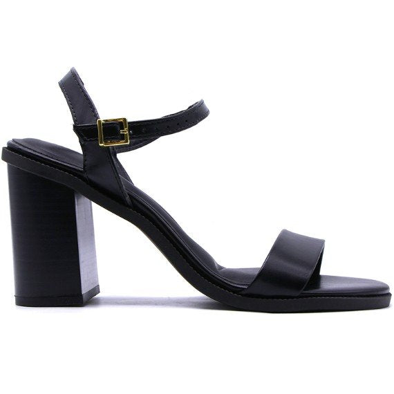 BR Black Minimalist Block Heels