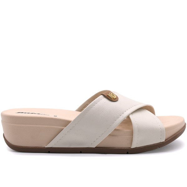 BR Cream Crossover Wedge Slides