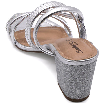 BR Silver Strappy Glitter Sandals